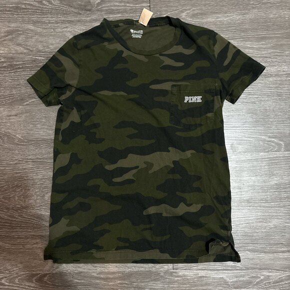 WOMENS CAMOFLOUGE VS PINK TEE SIZE X2 - Picture 2 of 2